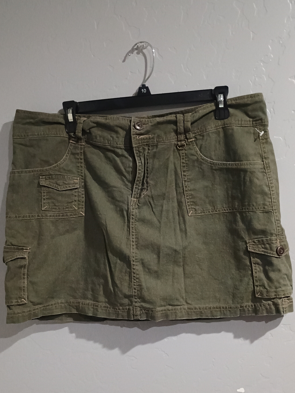 Sonoma Olive Green Cargo Skirt with Utility Stitching